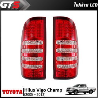 ไฟท้าย LED ไฟแต่ง งานไต้หวัน 2ชิ้น เลนส์สีแดง+ขาว สำหรับ Toyota Hilux Vigo /Champ SR5 MK6