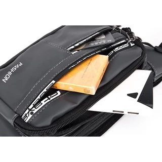 (w160) กระเป๋าคาดอก กระเป๋าคาดเอว ผ้ากันน้ำ5ซิป รวดลายเท่ๆ vgetbag