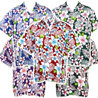 🌴 ไซส์ S เสื้อเชิ้ตฮาวาย เสื้อลายดอก Hawaiian Shirt Aloha Holiday HW270