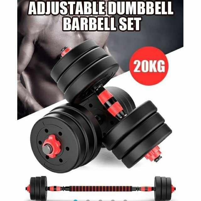 [พร้อมส่ง] ดัมเบล บาร์เบล ชุด 20 และ 40 กิโล ปรับน้ำหนักได้ - Dumbbell Barbell 20 and 40kg ฟรี บาร์เบล!🔥ถูกสุดใน Shopee
