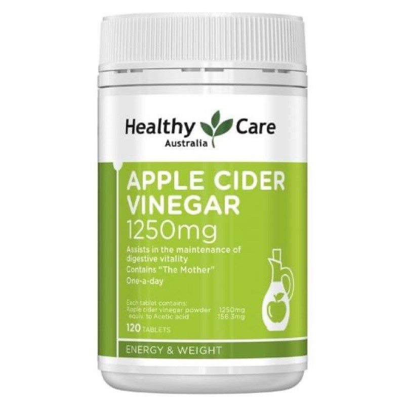 ลดน้ำหนัก Healthy Care Apple Cider Vinegar 1250mg  ขนาด120เม็ด