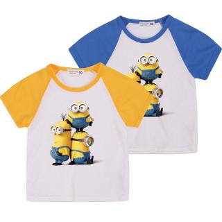 เสื้อยืดแขนสั้นสำหรับเด็ก 6 สีตัวการ์ตูน Minion ตัวเล็กสีเหลืองน่ารักตัวน้อย