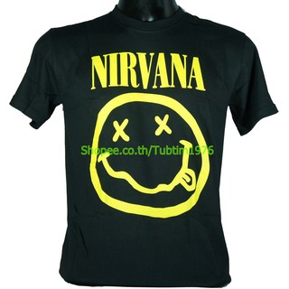 เสื้อยืดผ้าฝ้ายเสื้อวง Nirvana เสื้อวงดนตรีร็อค เดธเมทัล เสื้อวินเทจ เนอร์วานา NIR107L XL  XXL 3XL