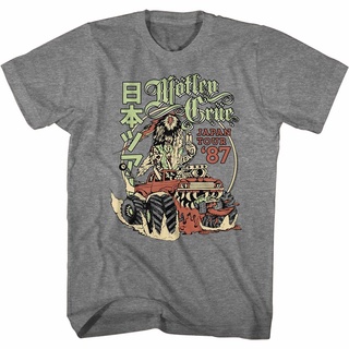 T-shirt  เสื้อยืด พิมพ์ลาย Motley Crue Tour 87 Graphite Heather สําหรับผู้ใหญ่S-5XL