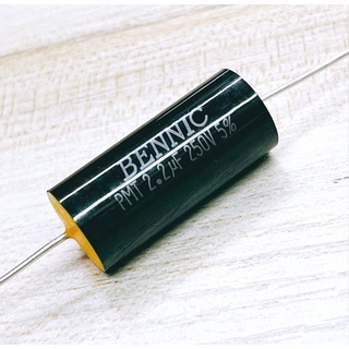 Capacitor ค่า 2.2uF/250V. สีดำ หางหนู ยี่ห้อ Bennic ของแท้