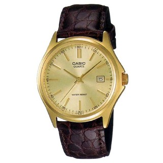 Casio นาฬิกาข้อมือ ผู้หญิง สายหนังสีน้ำตาล รุ่น LTP-1183Q-9A (
Gold/Silver )