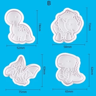 4 ชิ้น ไดโนเสาร์ คุกกี้ ลูกสูบ ตัด DIY บิสกิต แม่พิมพ์ ฟองดองท์ เครื่องมือตกแต่งเค้ก การ์ตูน เบเกอรี่ แม่พิมพ์