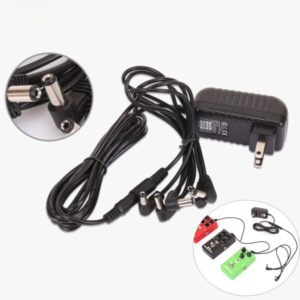 Pedal Power Adapter Supply 9V DC 1A for Guitar Effect Pedal with Cable
