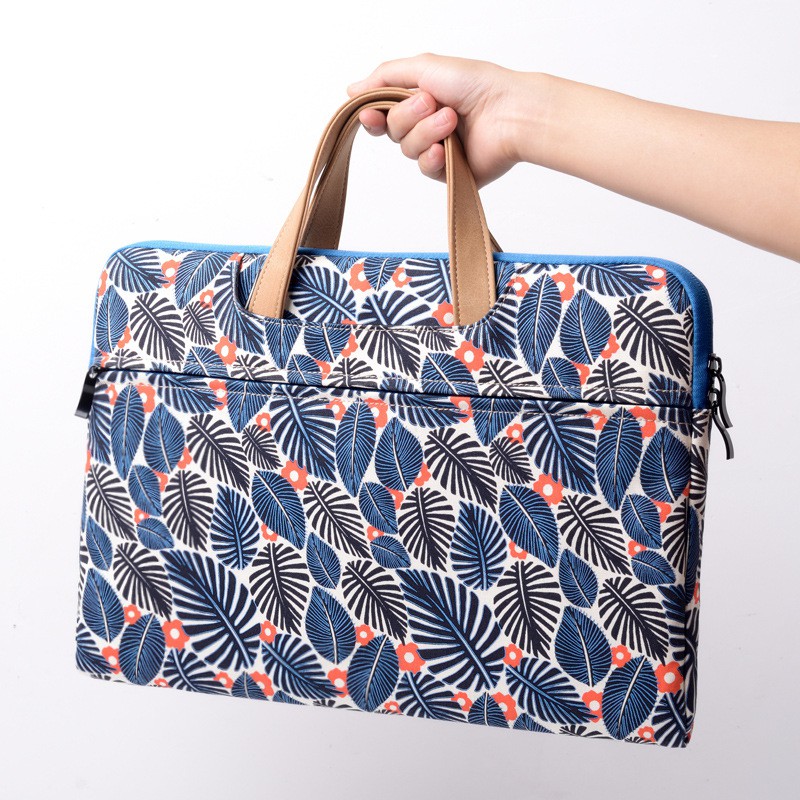 new15 Inch Canvas Laptop Sleeve with Handle Zipper Pocket Notebook ...