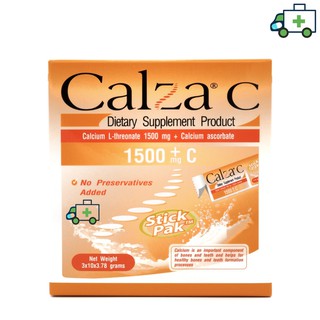 CalZa C Powder แคลซ่า ซี แคลเซียม แอล- ทรีโอเนต 1500 mg. + ซี แบบชงน้ำ   30 ซอง [Life]