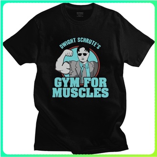 เสื้อยืดแขนสั้น ผ้าฝ้าย พิมพ์ลาย Dwight Schrute Gym For Muscles เหมาะกับของขวัญ สําหรับผู้ชายสามารถปรับแต่งได้