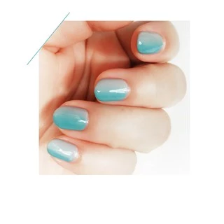 สีเจล สีทาเล็บ โทนฟ้าอมเขียว สีAS รหัส DF 01-06