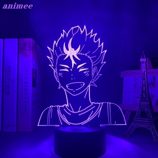 โคมไฟกลางคืน ลายการ์ตูนอนิเมะ Haikyuu Yu Nishinoya 3d สําหรับตกแต่งห้องนอนเด็ก