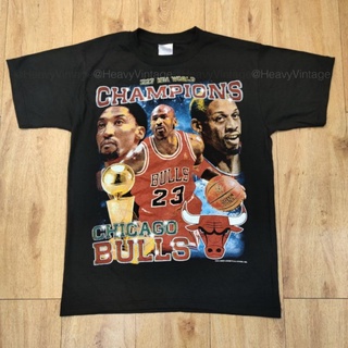 เสื้อยืดผ้าฝ้าย CHICAGO BULLS เสื้อบาสเกตบอล เสื้อวง เสื้อทัวร์