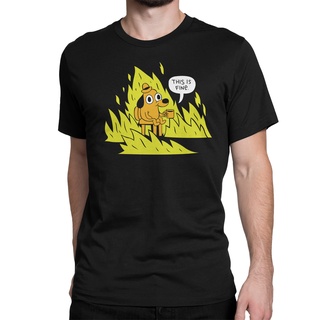 ใหม่ เสื้อยืด พิมพ์ลาย This Is Fine Dog แฟชั่นคลาสสิกS-5XL