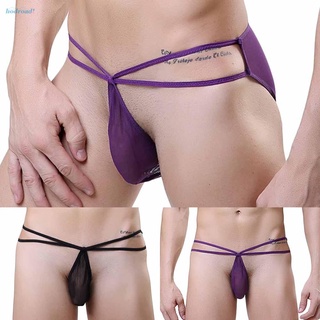 【HODRD】Mens Sexy Mesh Thong Panties  Simple Purple Black Not Tie Briefs Underwear【Fashion Woman Men】