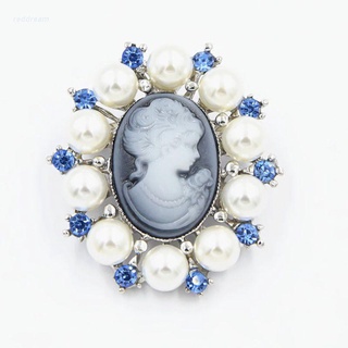 เข็มกลัดแฟชั่นสีแดงมุกสไตล์วินเทจ Cameo Victorian สําหรับงานแต่งงาน