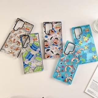 การ์ตูน Toy Story เคส Samsung Galaxy S23 Ultra S22 Ultra S21 Ultra S20 S21 S22 S23 Plus + S20 Ultra เรื่องของของเล่น Case ใหม่ ขอบสี เรียบง่าย โปร่งใส ป้องกันการหล่น ซิลิกาเจล นุ่ม ซัมซุง เคส