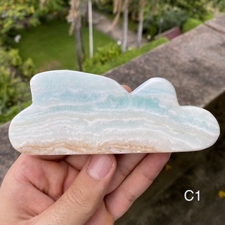 หินคาริบเบียนแคลไซต์ ทรงก้อนเมฆ ขัดมัน (Caribbean Calcite Cloud Shape Polished)