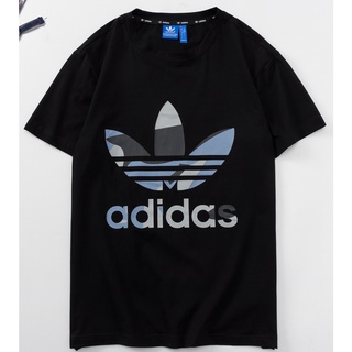 เสื้อยืด Adidas เสื้อยืดอดิดาส Cloverแฟชั่นกราฟิกแขนสั้นเสื้อยืดผู้ชายฤดูร้อนผ้าฝ้ายคอกลมกีฬากีฬาสบายๆบางเสื้อแขนสั้นผ้า