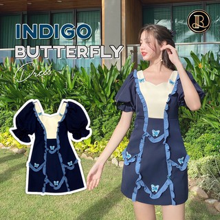 BLT BRAND เสื้อผ้าแบรนด์แท้การันตี มินิเดรส INDIGO BUTTERFLY เหลือแต่ Size XS 1 ชุดเท่านั้น