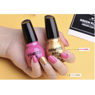 สีกึ่งเจล สีทาเล็บ ไม่ต้องอบ แห้งไว Wonder Nail 20ml มือไม่ดำ 💖