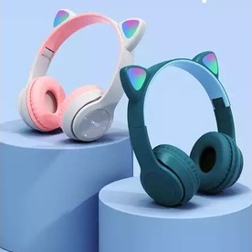 หูฟังบลูทูธ P47M ไร้สาย หูฟังเกมส์มิ้ง  หูฟังหูแมว Bluetooth Wireless Headphone แบบครอบหูมีไมค์ในตัว