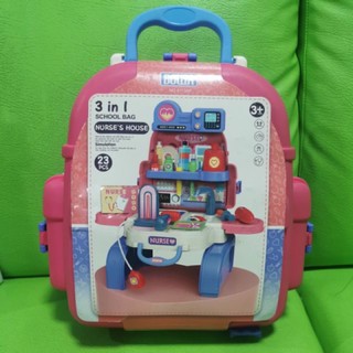 3in1 nurse house school bag กระเป๋าพยาบาล กระเป๋าคุณหมอ ตั้งเป็นโต๊ะตรวจได้ โต๊ะพยาบาล