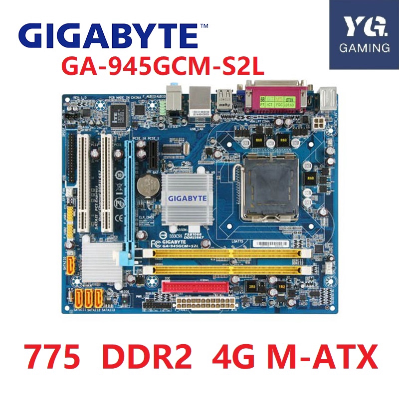 Gigabyte GA-945GCM-S2L เมนบอร์ด LGA 775 945GC DDR2 USB 4G 945GCM-S2L เดสก์ท็อป SATA II Systemboard P