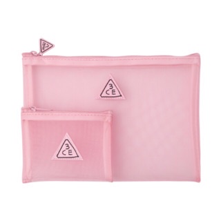 [PRE] 3CE Pink Rumour Mesh Pouch