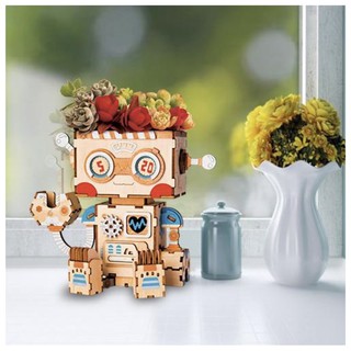 DIY Flower Pot -Pot Robot- กระถางต้นไม้ ลายหุ่นยนต์ รหัส FT761