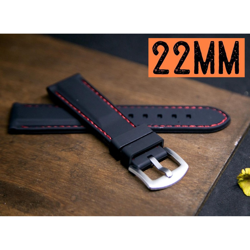 HandMan barel แถม สปริง+เหล็กถอด สายนาฬิกา ยาง ซิลิโคน เข็มขัดแสตนเลส ไซส์ 22 มม. R12 22