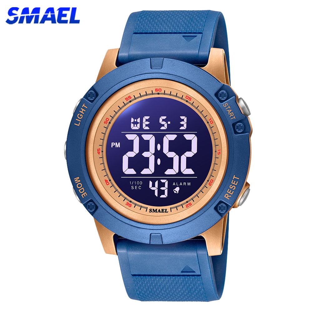 Smael Mens นาฬิกาแบรนด์หรูทหารนาฬิกาสปอร์ตดิจิตอลไฟ LED นาฬิกาแฟชั่นกันน้ําสําหรับผู้ชาย1902