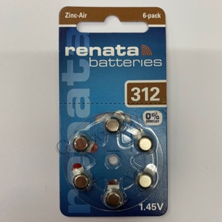 ถ่านเครื่องช่วยฟัง Renata 312 (1แผงได้ถ่าน6ก้อน)