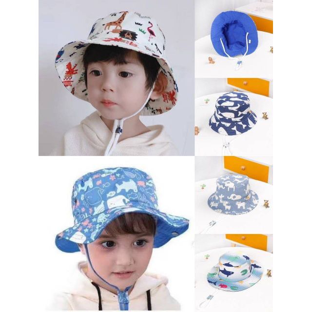 💢Hot💢หมวกบักเก็ตเด็ก Bucket รวมลายซาฟารี #set2 สายปรับรูดได้ ขนาด 8เดือน-2ปี
