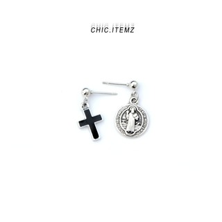 ต่างหู MEDAL &amp; CROSS EARRING (ก้าน Nickle Free)