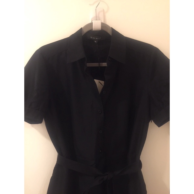 เดรสแขนสั้นคอปกสีดำ แบรนด์ไนน์เวสต์ Nine West ขนาด/size 12 USA / 14 UK / 44 EUR ไม่เคยใส่ มีป้ายราคา