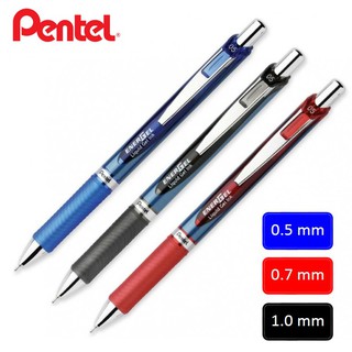 ปากกาเจล Pentel Energel รุ่น BLN75 0.5, 0.7, 1.0 มม. สีน้ำเงิน ดำ แดง (จำนวน 1 ด้าม)