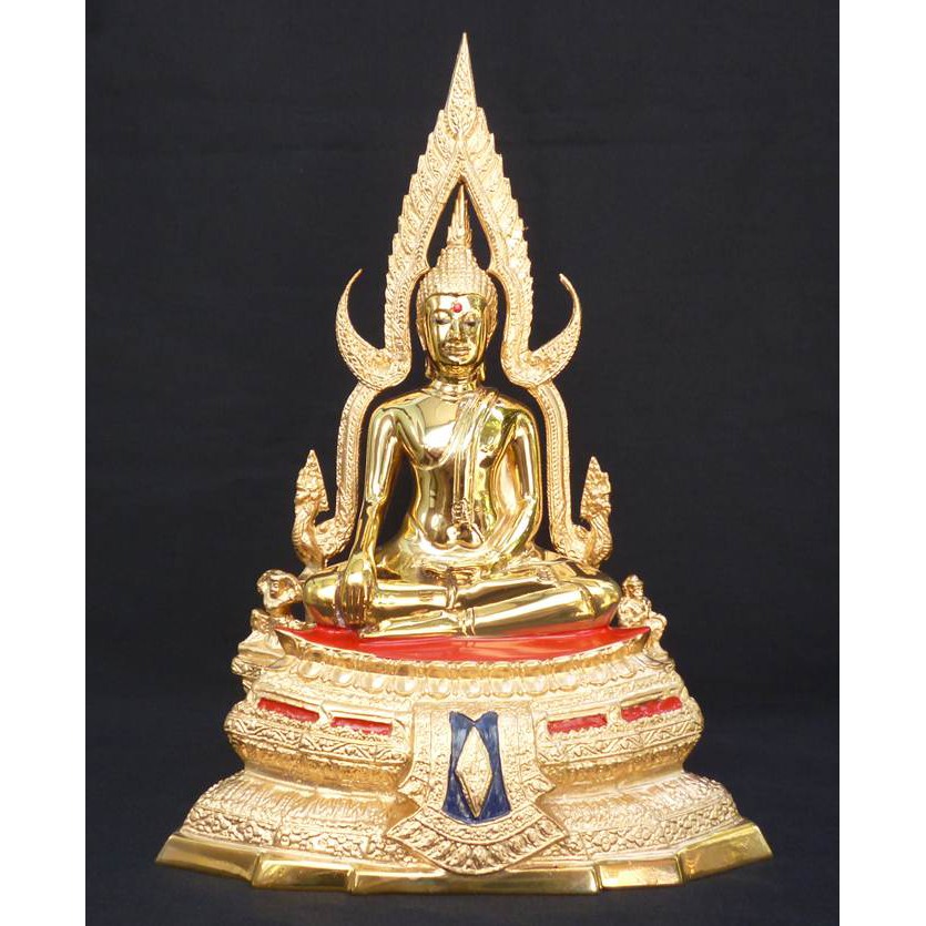 พระพุทธชินราช จ. พิษณุโลก หน้าตัก 5 นิ้ว เนื้อทองเหลืองขัดมัน ซุ้มถอดได้