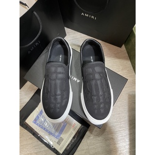 Amiri Skel Toe Slip On Black รองเท้าผ้าใบแบบสวมพร้อมกล่อง