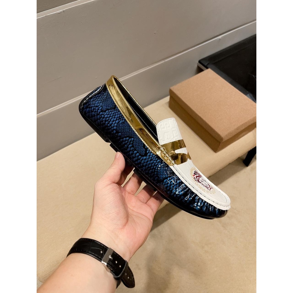 Versace classic men shoes fashion trend wild business leather