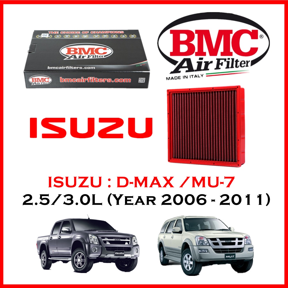BMC Airfilters® (ITALY)🇮🇹 Performance Air Filters กรองอากาศแต่ง สำหรับ Isuzu : D-max / Mu-7 เครื่อง 2.5 3.0 (ปี 06-11)