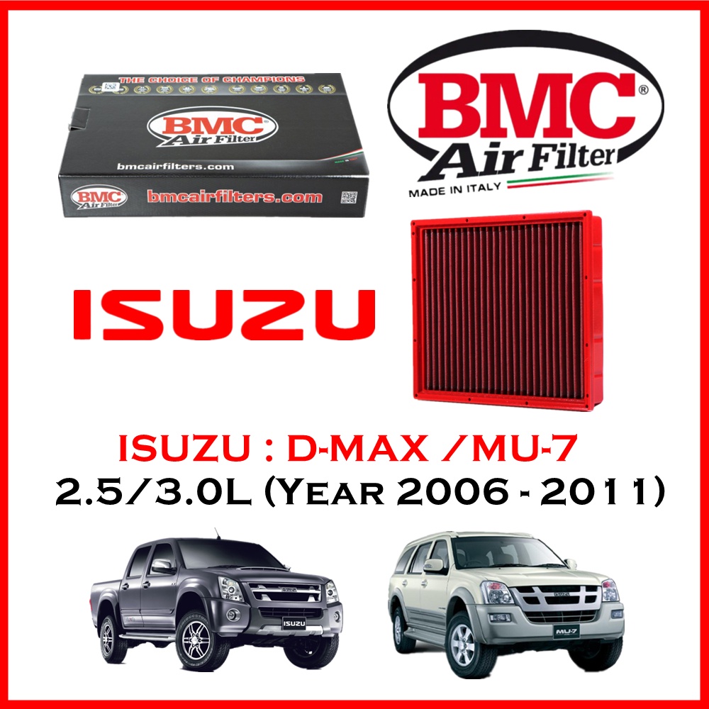 BMC Airfilters® (ITALY)🇮🇹 กรองอากาศแต่ง สำหรับ Isuzu : D-max / Mu-7 เครื่อง 2.5 3.0 (ปี 06-11)