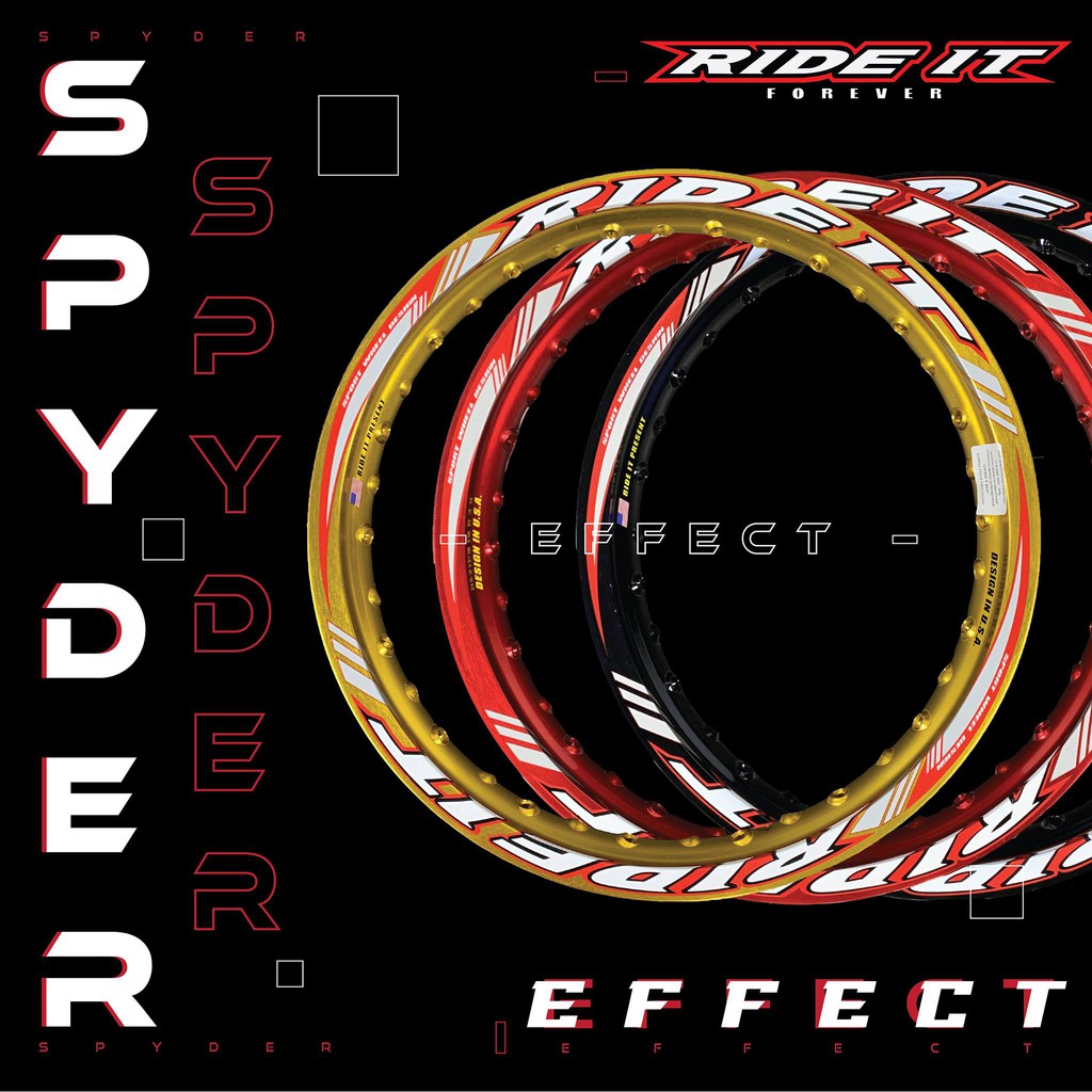 Ride It ล้อมอเตอร์ไซค์ ขอบ 1.40 x 14 รุ่น Spyder Effect rideitforever