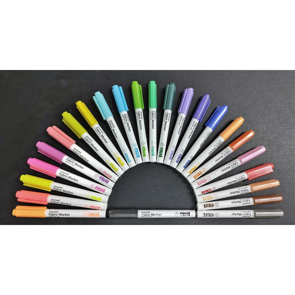 PPKK !ปากกาเขียนผ้า ปากกาเพ้นท์ผ้า โมนามิ Monami Fabric Marker470 มีทั้งชนิดเดียว ชุด 8 สีและชุด 16 สี สีกันน้ำ ติดทนนาน
