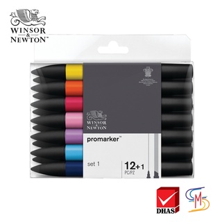 Winsor&amp;Newton ปากกา ปากกามาร์คเกอร์ ชุดโปรมาร์คเกอร์ 12+1 สี แถมฟรี! Blender 1 ด้าม