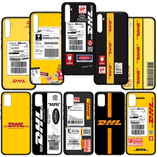 เคสโทรศัพท์มือถือ ซิลิโคนนุ่ม ลายฉลาก DHL Hot Express สีเหลือง สําหรับ Samsung Galaxy S21 Ultra Plus Note 8 S21+ FECover DB150