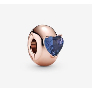 [พร้อมส่ง สินค้าแท้ 💯] Pandora Blue Heart Solitaire Clip Charm แถมกล่อง