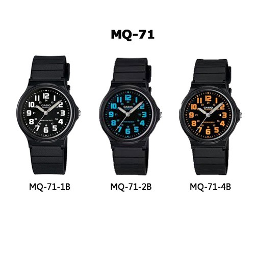 Casio นาฬิกาข้อมือผู้ชาย สายเรซิ่น สีดำ รุ่น MQ-71,MQ-71-1B,MQ-71-2B,MQ-71-4B