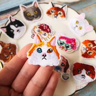 แพทช์ป้ายปักผ้าลาย best friends - cat & dogs diy สําหรับเย็บปักตกแต่งเสื้อผ้า 1 ชิ้น